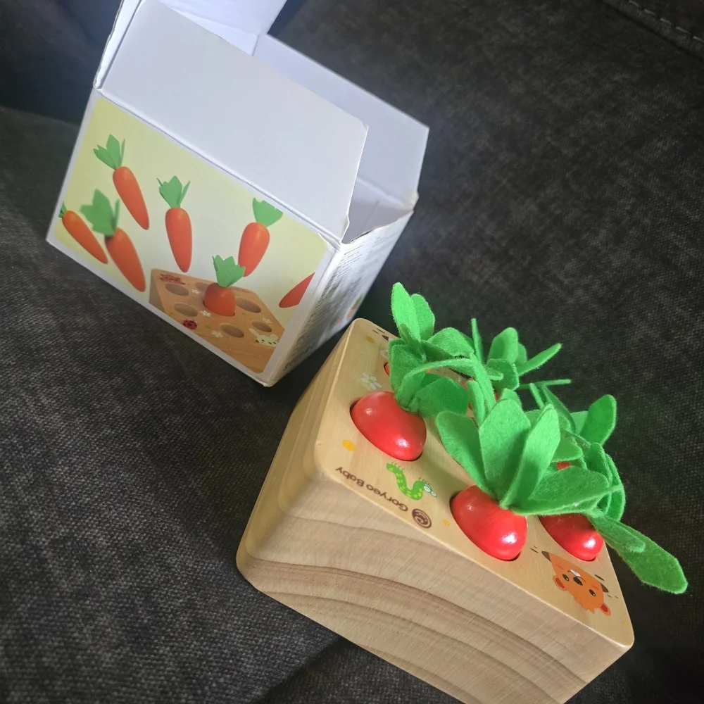 Interactive Wooden Carrot Game for Kids